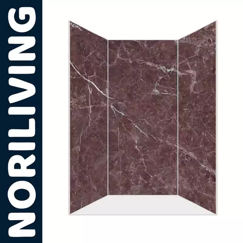 Rote Marmoroptik-Badezimmerpaneele von Norliving