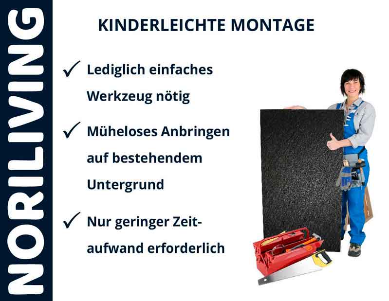Einfache Montage mit minimalem Werkzeug und Zeitaufwand Anleitung zur kinderleichten Montage von Noriliving-Produkten mit minimalem Werkzeugaufwand