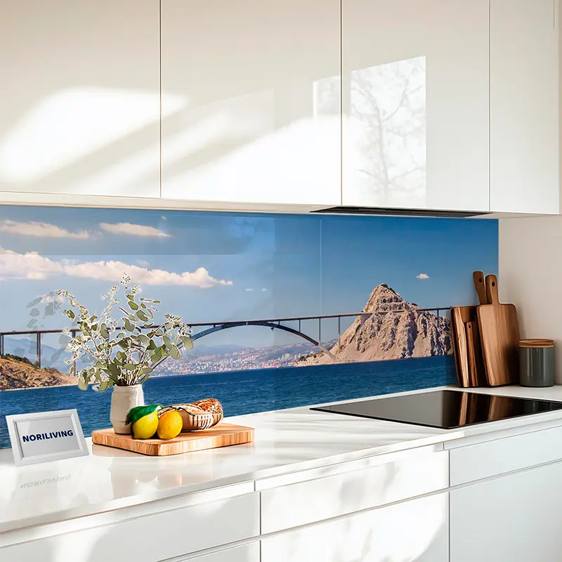 Fliesenspiegel Alu Blick auf die Krk-Brücke Kroatien 313