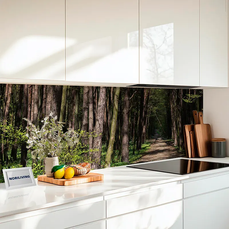 Fliesenspiegel Alu Waldweg im Frühling 435