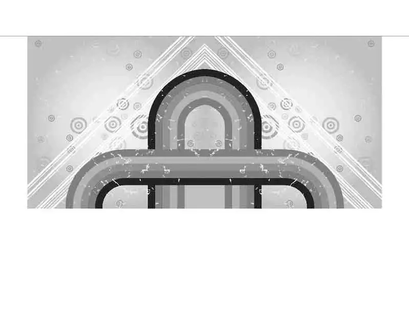 Schwarz-weiß abstraktes Design mit geometrischen Formen und Kreismustern