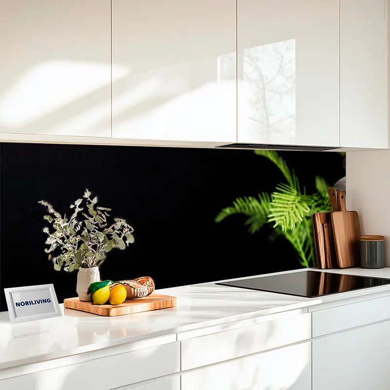 Küchenrückwand Alu Zen-Spa Steinturm auf Wasser mit Grünpflanzen 356