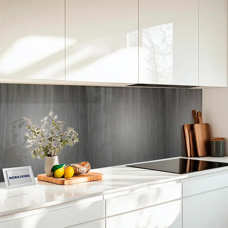 Küchenrückwand Alu türkis-blauer gestreifter Hintergrund 285 schwarz-weiß