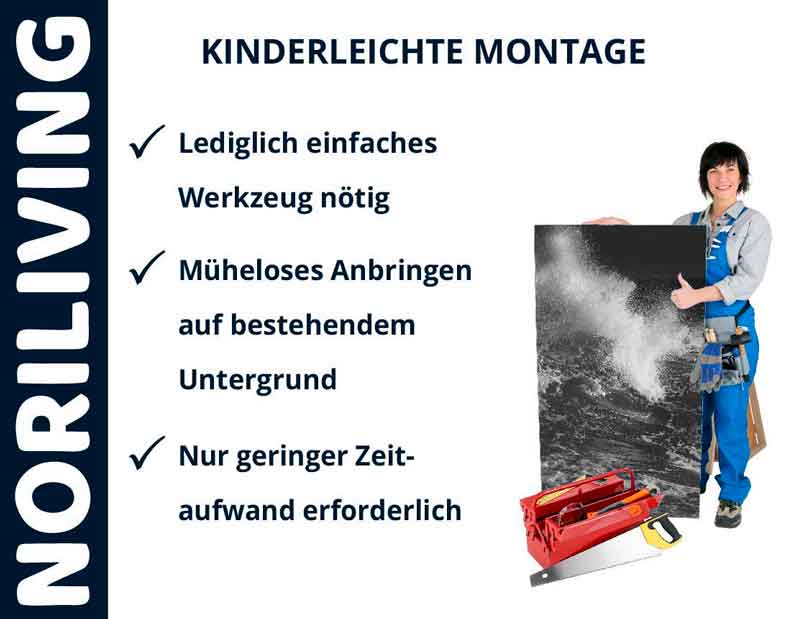 Einfache Montage von Noriliving-Produkten Person präsentiert einfache Montageoptionen von Noriliving-Produkten mit Werkzeugen