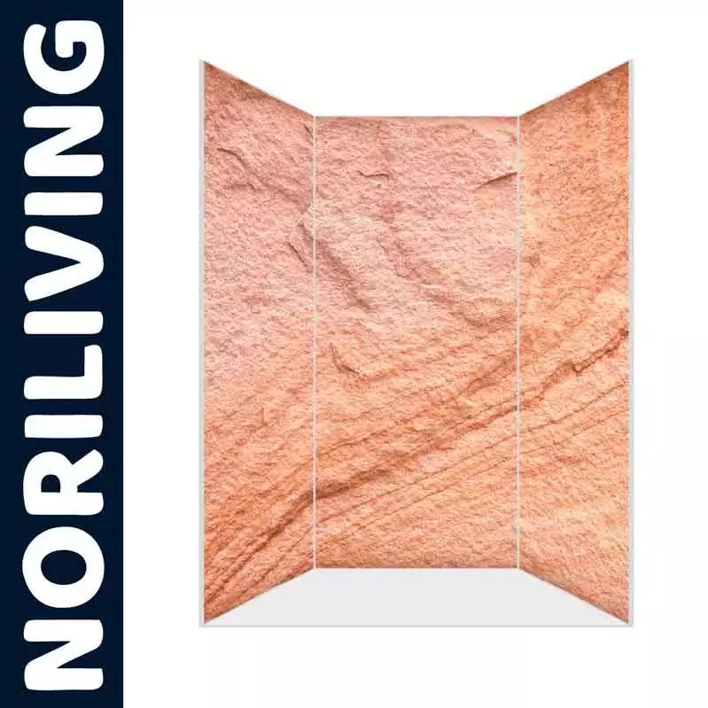 Dekorativer Raumteiler von Noriliving mit Sandstein-Muster, bestehend aus drei Panels