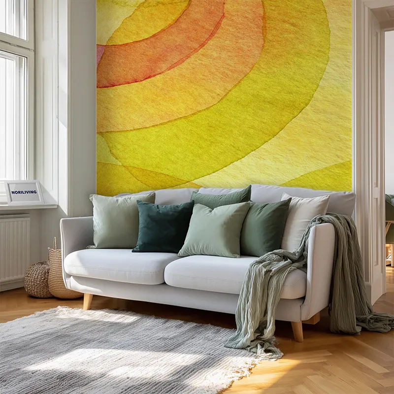 Wohnzimmerrückwand Alu abstrakte Aquarellkreise 407