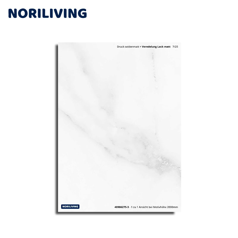 Weiße NORILIVING Wandplatte mit seidenglattem Finish und mattem Lack