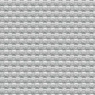 Nahaufnahme eines hellgrauen Stoffes mit Waffel-Muster