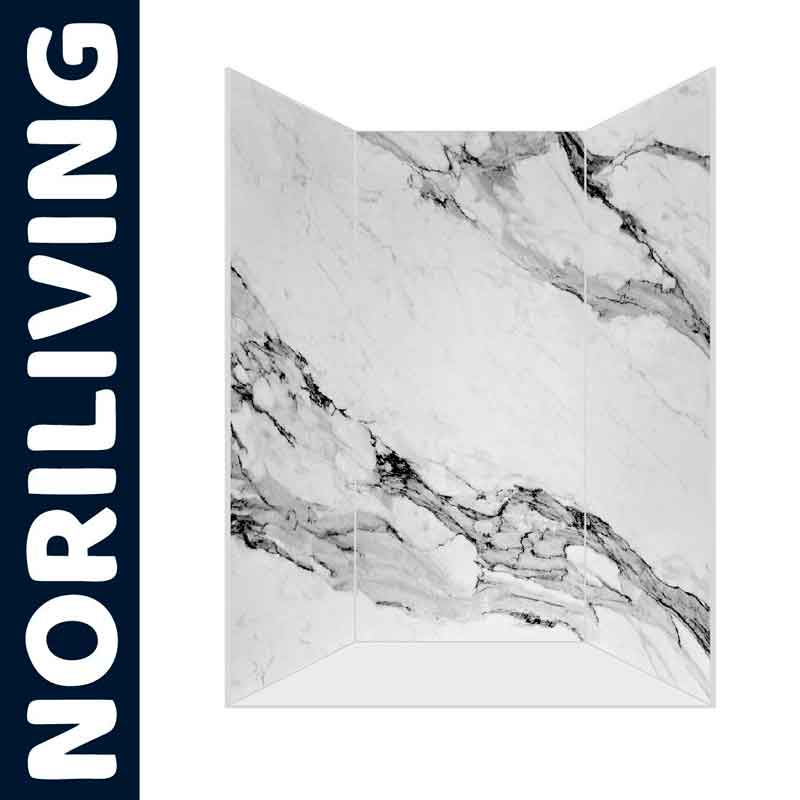 Duschwand-Set in Marmoroptik von NORILIVING
