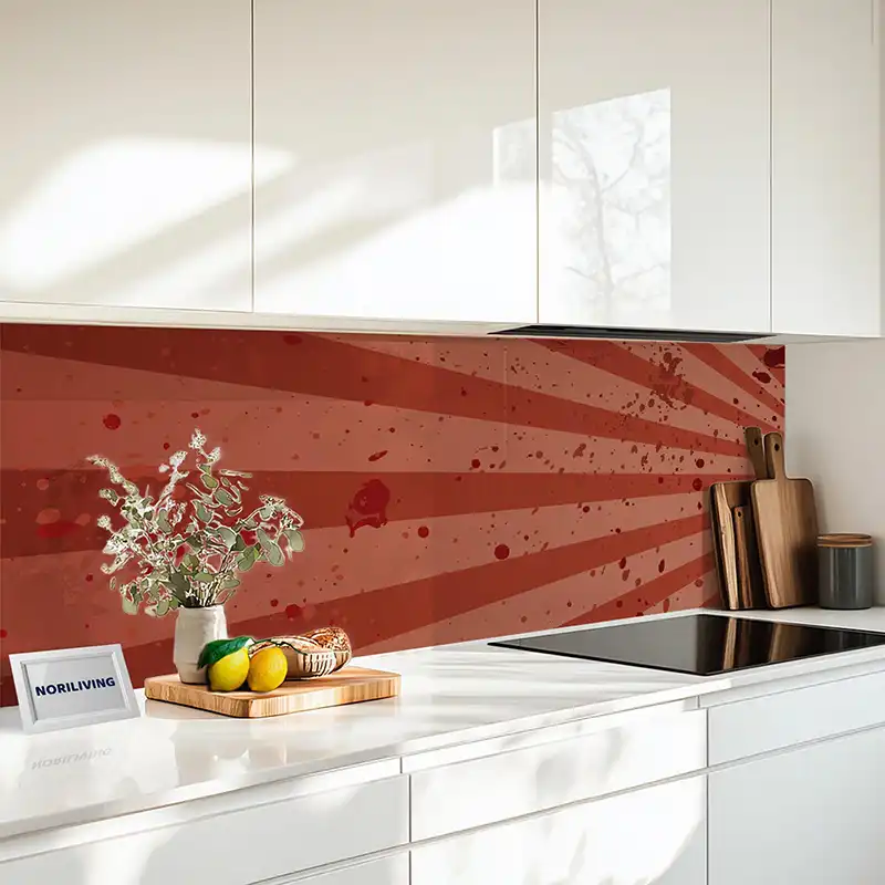 Fliesenspiegel Alu rötliches Strahlenmuster 163 Fliesenspiegel Alu rötliches Strahlenmuster 163