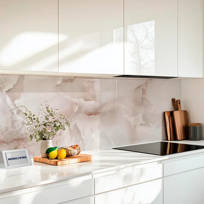 Küchenrückwand Alu Natürliche Marmorstruktur rosa 617