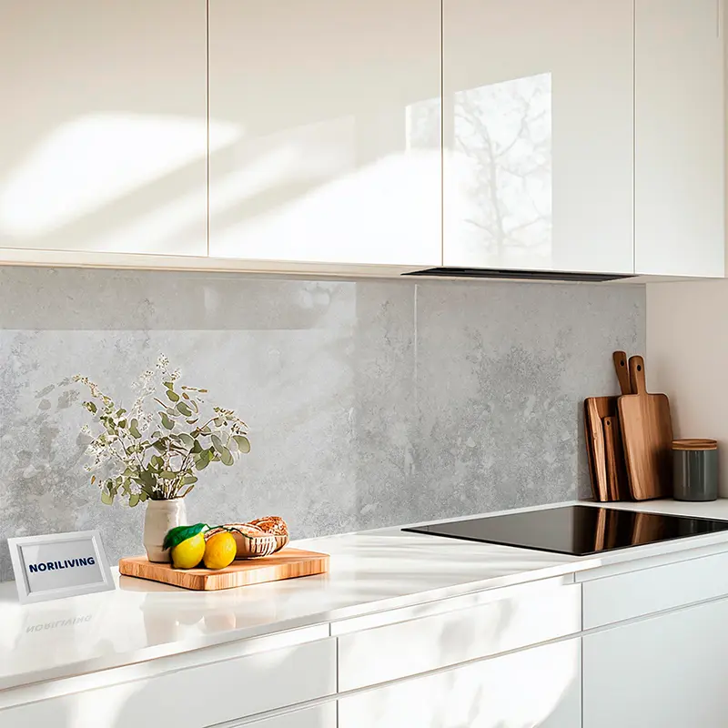 Küchenrückwand Alu Marmor hell grau 527a