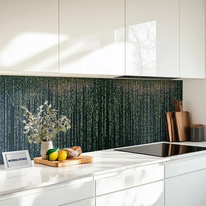 Fliesenspiegel Alu grünes Matrixthema als Hintergrund 934