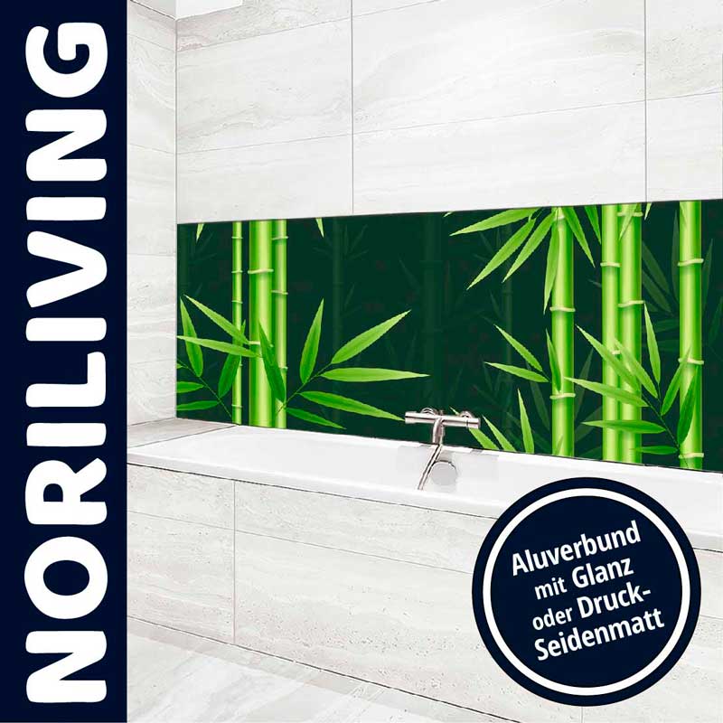 Modernes Badezimmer mit dekorativer Bambus-Aluminiumverbundplatte und Badewanne von NORILIVING