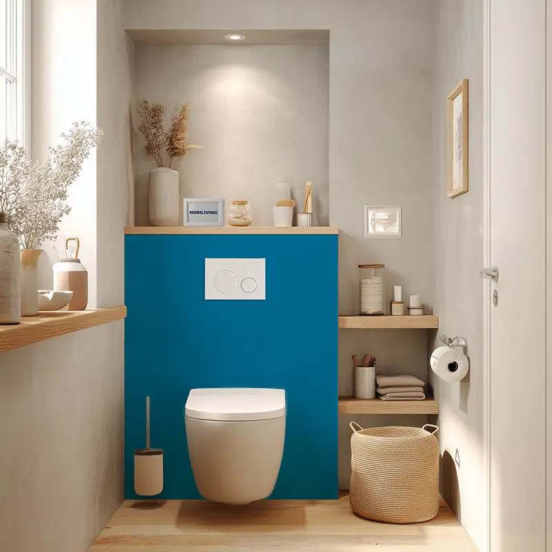 Toilettenrückwand Alu Unifarbe Blau 2332