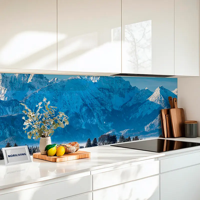 Küchenrückwand Alu Panorama Landschaft im Winter im Allgäu 254
