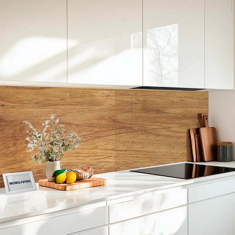 Küchenrückwand Echtglasoptik Profiline Eichenholz-Tischplatte mit Struktur 891