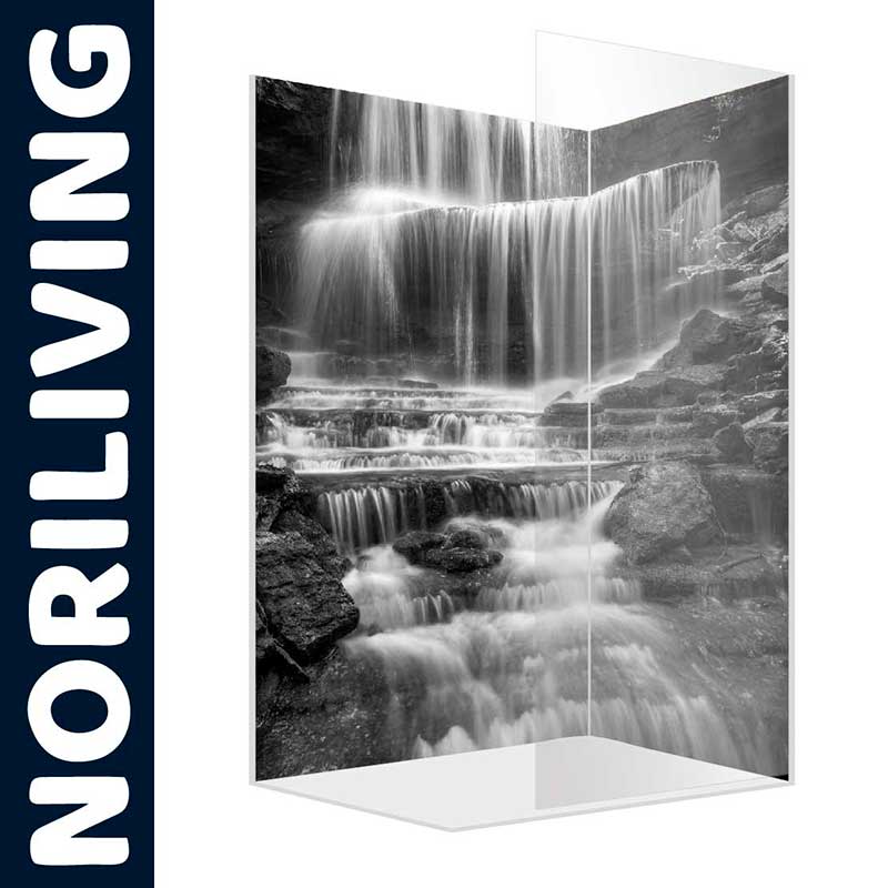 Elegante Glas-Duschkabine mit Wasserfall-Design von Noriliving