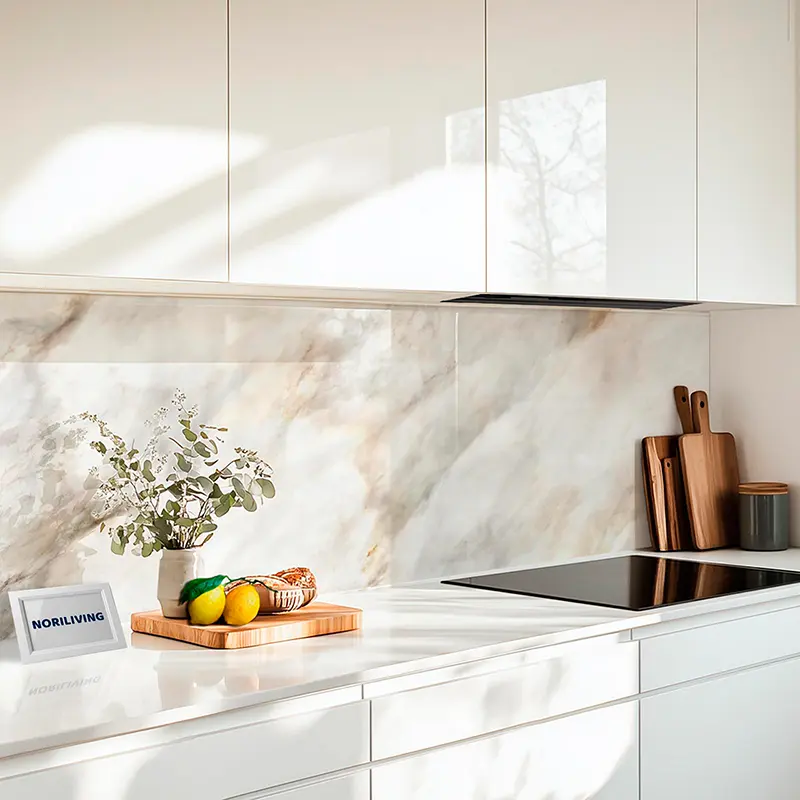 Küchenrückwand Alu Marmor weiß 551