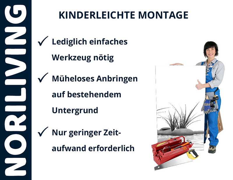 Noriliving Montage leicht gemacht: Einfache Werkzeuge, müheloses Anbringen und geringer Zeitaufwand