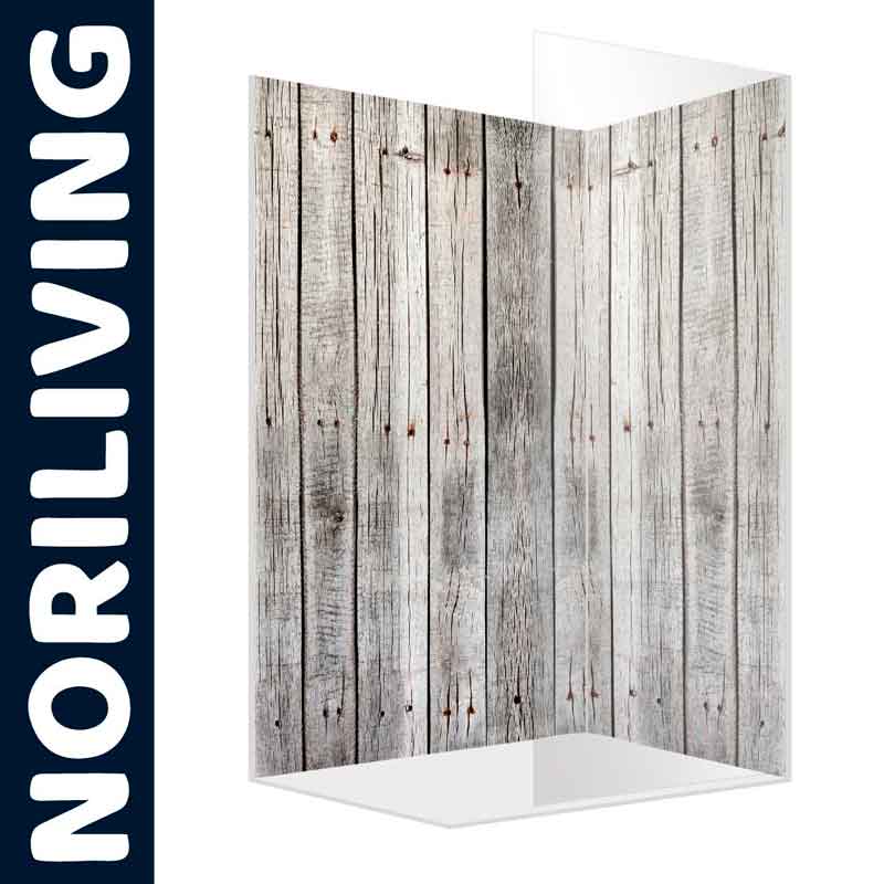 Raumteiler mit rustikaler Holzoptik von Noriliving