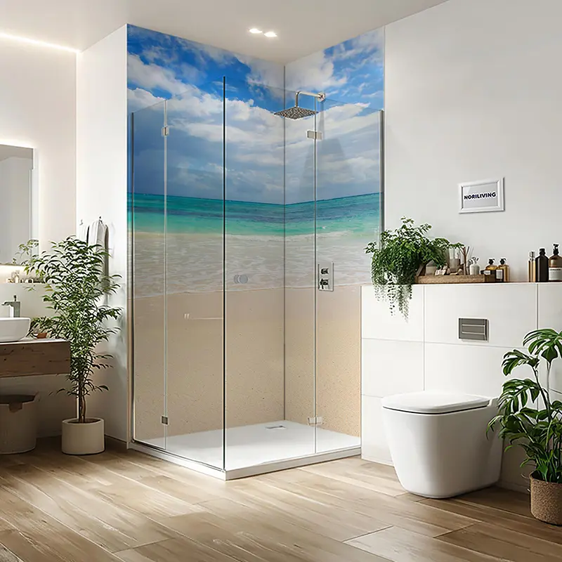 Duschrückwand Einzel | Ecke | Nische | Alu Karibikstrand in Mexiko 648