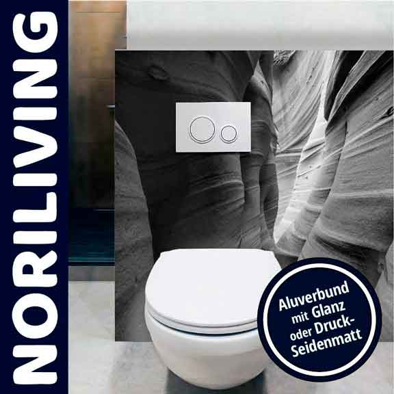 Toilettensystem mit Dual-Spülfunktion und stilvoller Aluverbund-Optik von Noriliving