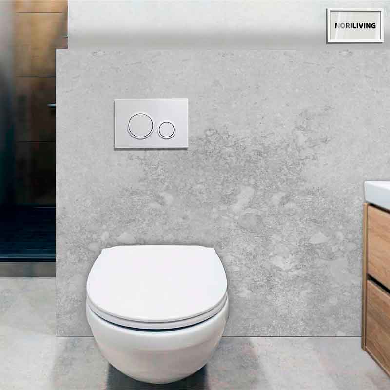 Toilettenrückwand Alu Marmor hell grau 527a schwarz-weiß