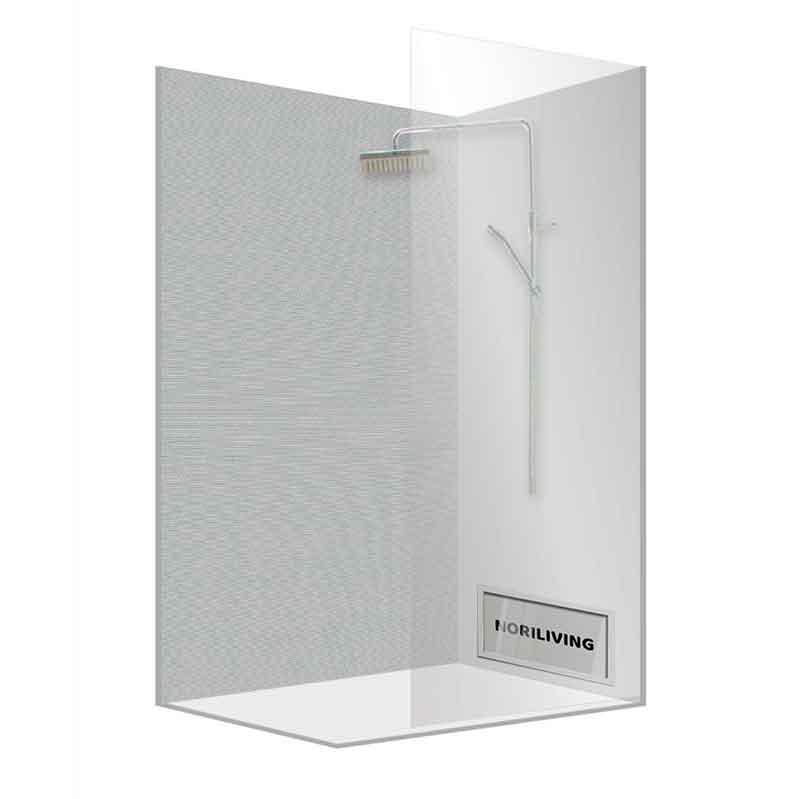 Duschabtrennung aus Glas mit integrierter Regendusche in modernem Design