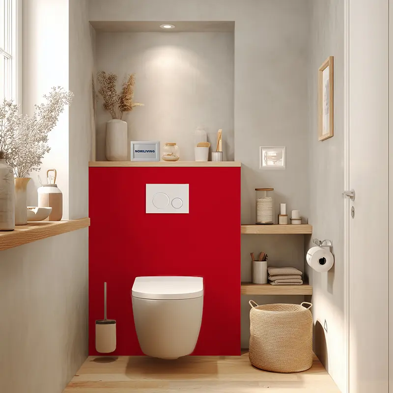 Toilettenrückwand Alu Unifarbe Rot 2333