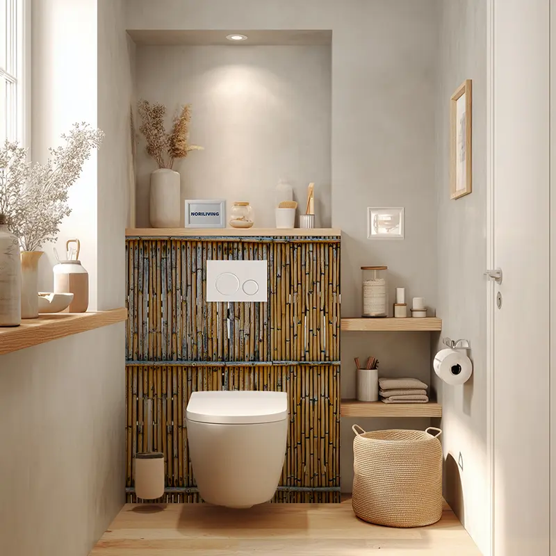 Toilettenrückwand Alu Bambuszaun 202