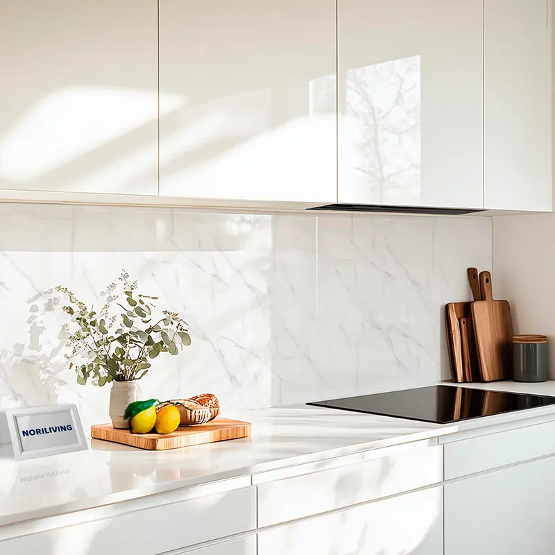 Küchenrückwand Alu Marmorstruktur weiß 275
