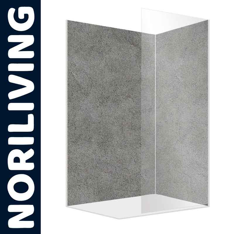 Moderne Duschtrennwand von NORILIVING mit stilvoller Betonoptik