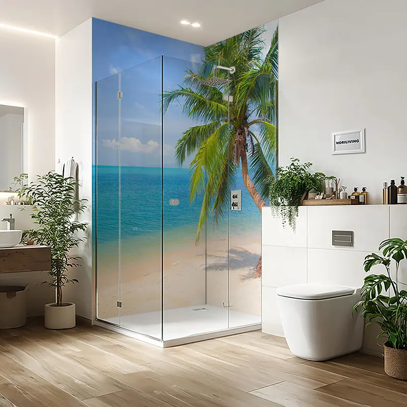 Duschrückwand Einzel | Ecke | Nische | Alu Am Palmenstrand Karibik 364