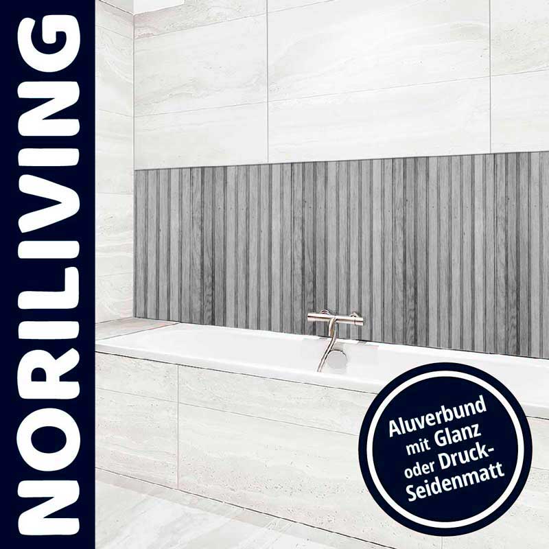 Luxuriöses Badezimmer mit Aluverkleidung, glänzend oder druck-seidenmatt, von Noriliving