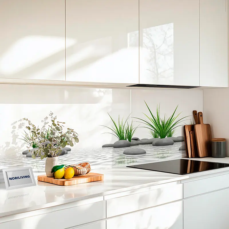 Fliesenspiegel Alu Zen Gras Steine 940 