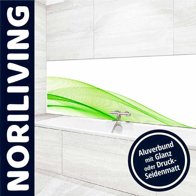 Modernes Badezimmer mit stilvollem Aluverbund-Wandschutz und grünem Design
