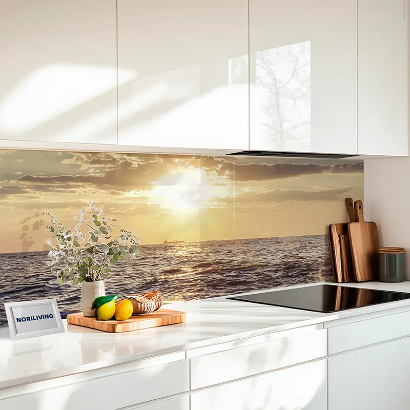 Fliesenspiegel Alu Sonnenuntergang am Meer 859