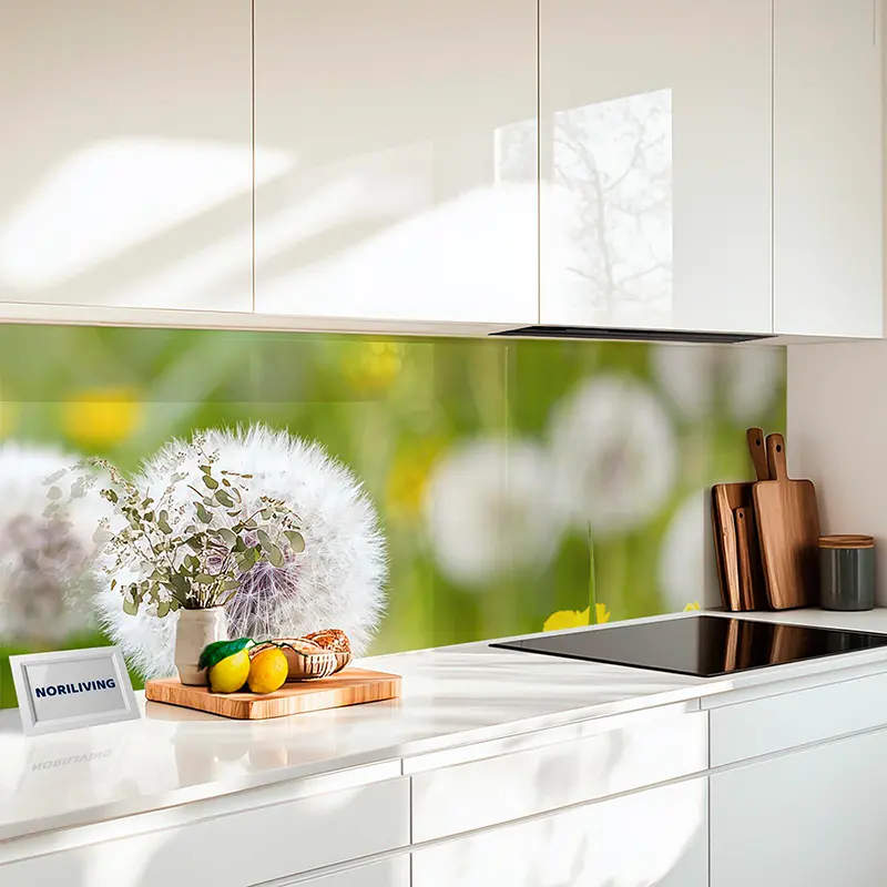 Fliesenspiegel Alu Frühlingswiese mit Pusteblumen 883