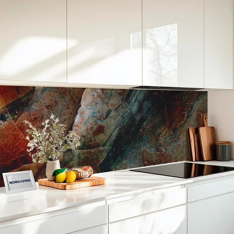 Küchenrückwand Alu Marmor mit Weltraummuster 630