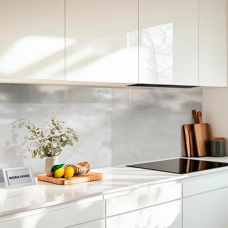 Fliesenspiegel Alu Bunte Küstenstadt und Kreuzfahrtschiff im Hafen 038 schwarz-weiß