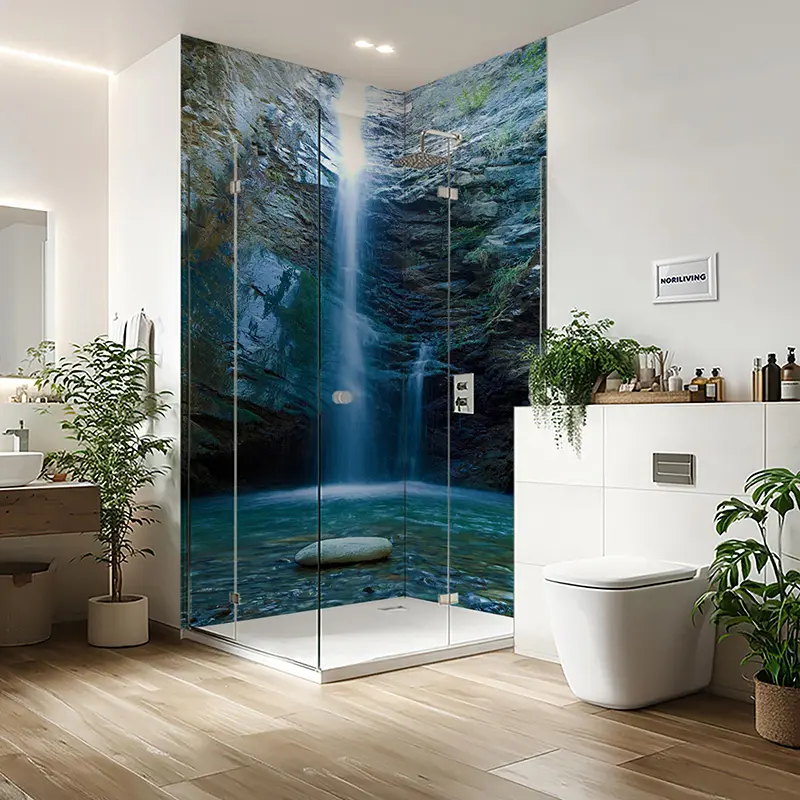 Duschrückwand Extra breite Nische | Alu Wasserfall Chantara 315_v3