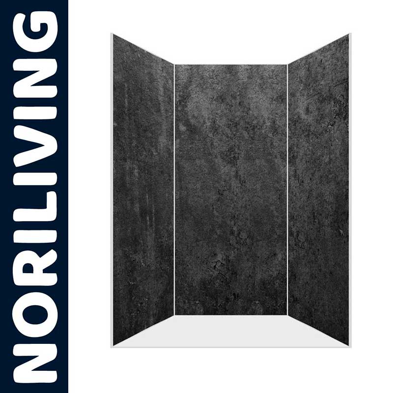 Dreiteilige Wandverkleidung in stilvoller Betonoptik, Marke NORILIVING