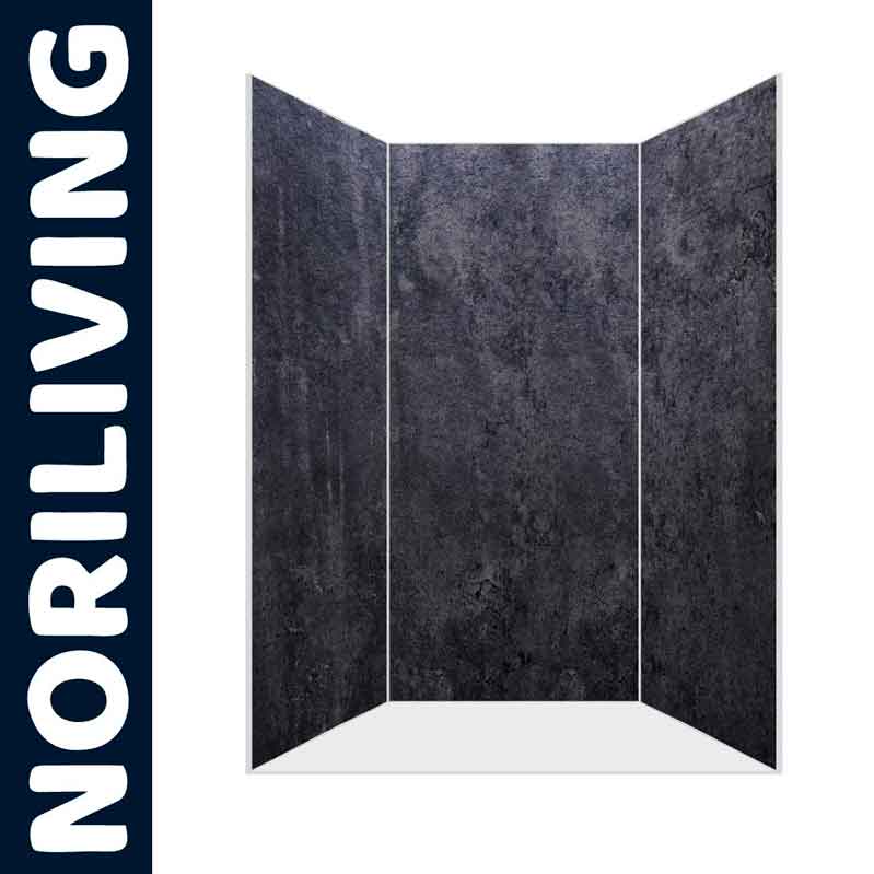 Duschpaneel in dunkler Steinoptik von Noriliving, geeignet für stilvolles Badezimmer