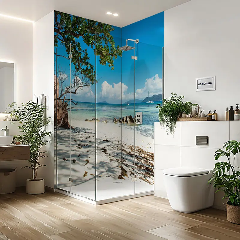 Duschrückwand Einzel | Ecke | Nische | Alu Am Strand 111