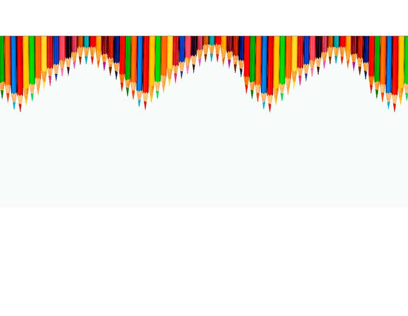 Vielfalt an bunten Buntstiften, die eine wellenförmige Anordnung bilden