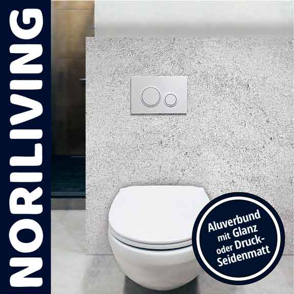 NORILIVING Badezimmerdesign mit stilvoller WC-Anlage und moderner Spülung Moderner Toilettenbereich von NORILIVING mit Alu-Dekoration und eleganter Spülanlage