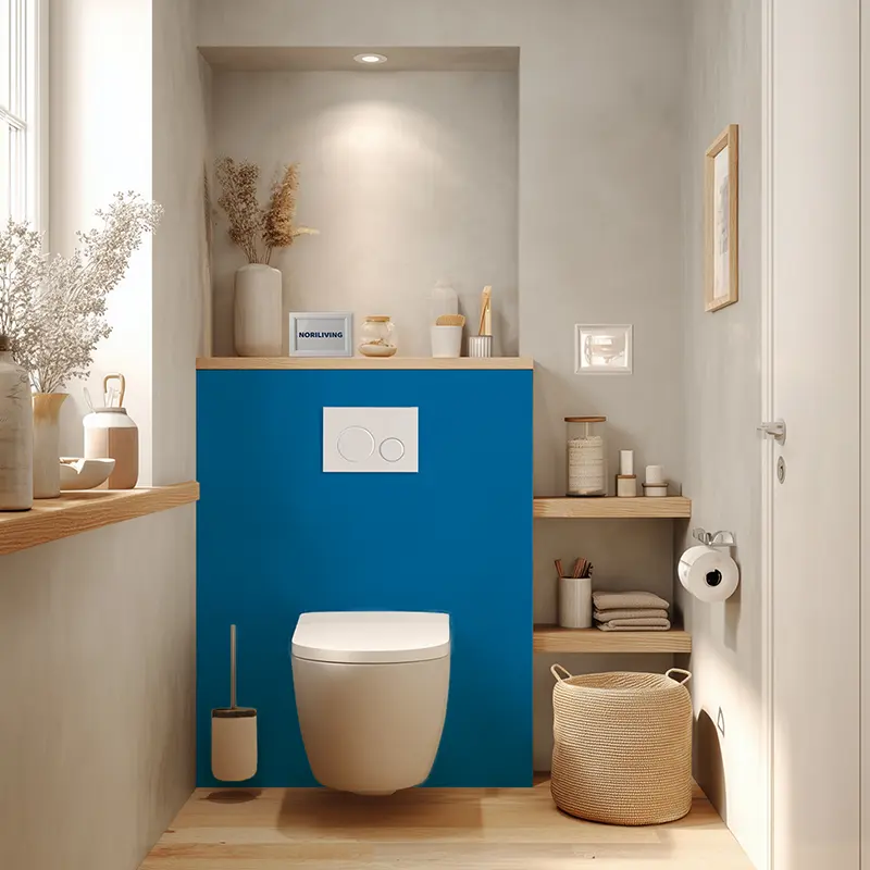 Toilettenrückwand Alu Unifarbe Blau 2337