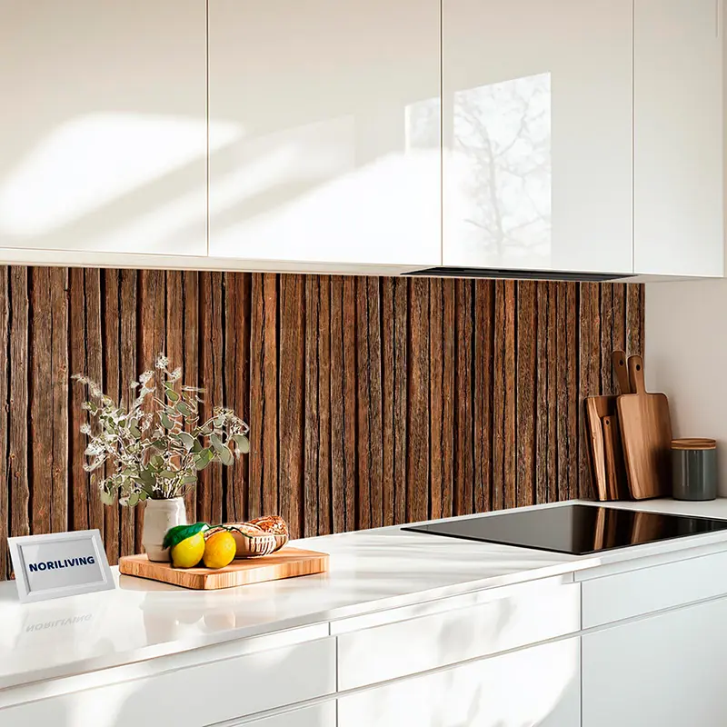 Fliesenspiegel Alu Brauner Holzzaun 288