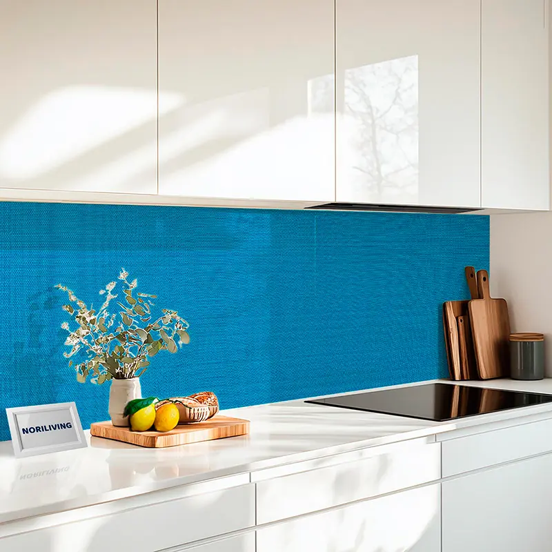 Küchenrückwand Alu 1-4 teilig Gewebestruktur Blau 2232